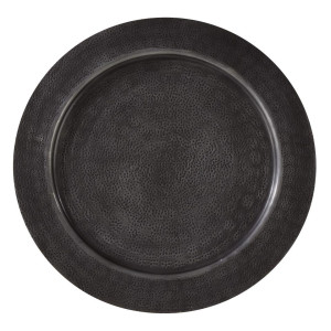 Hammered Charger - Black  13"