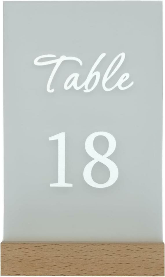 Frosted Table Number Signs