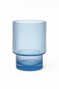 Malibu Blue - Ribbed Rocks Glass -  11 oz