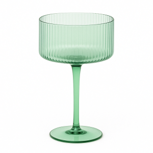 Malibu Green - Ribbed Coupe Champagne Glass - 10 oz