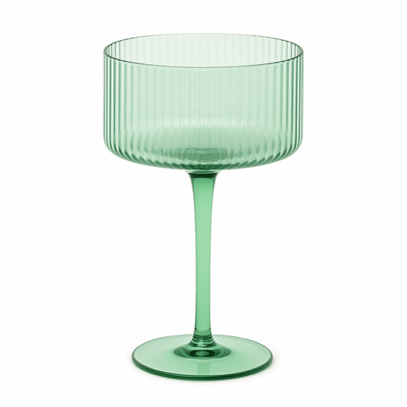 Malibu Green - Ribbed Coupe Champagne Glass - 10 oz