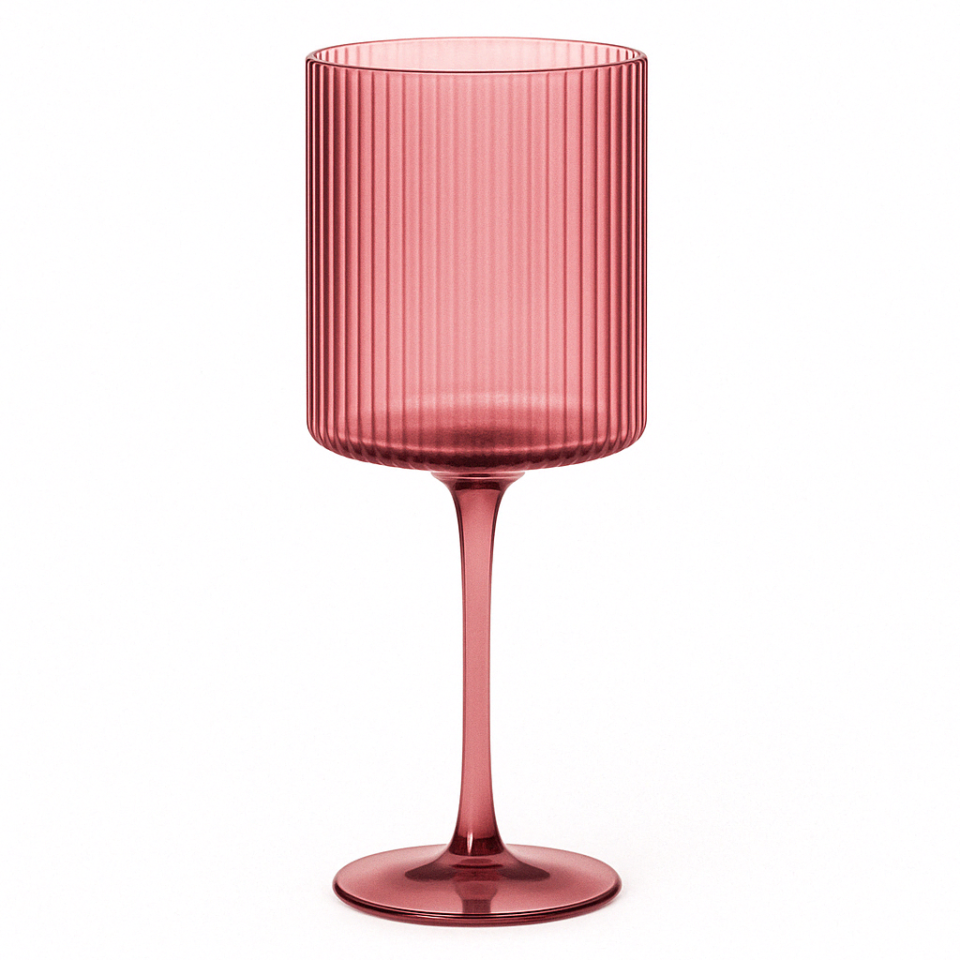 Malibu Plum Ribbed Wine Glass -  11 oz