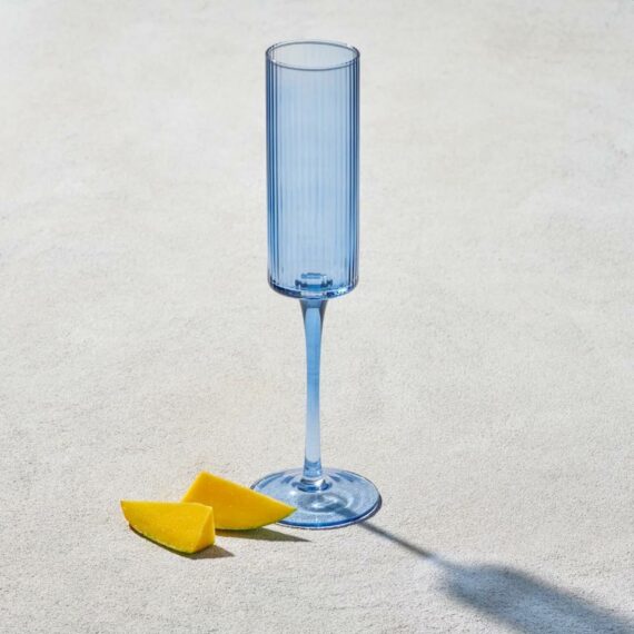 Malibu Blue - Ribbed Champagne Glass - 7 oz