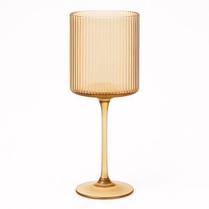 Malibu Amber - Ribbed Wine Glass - 17 oz