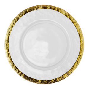 Gold Rim Glass Pattern Charger Plate 13"