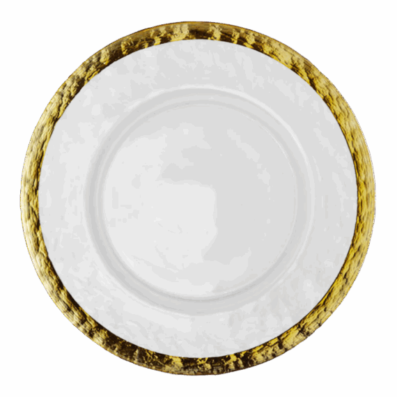 Gold Rim Glass Pattern Charger Plate 13"