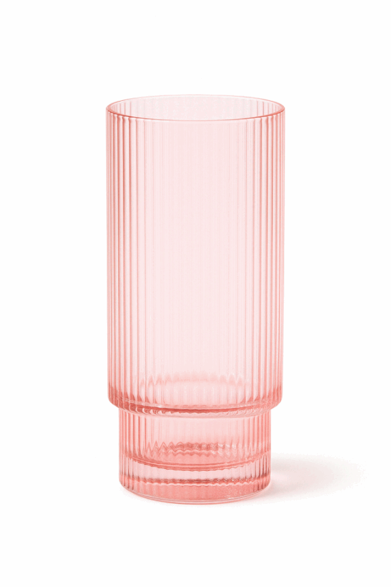 Malibu Blush - Ribbed Highball Glass - 13,5 oz