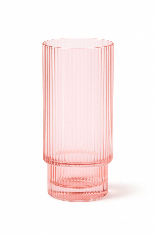 Malibu Blush - Ribbed Highball Glass - 13,5 oz