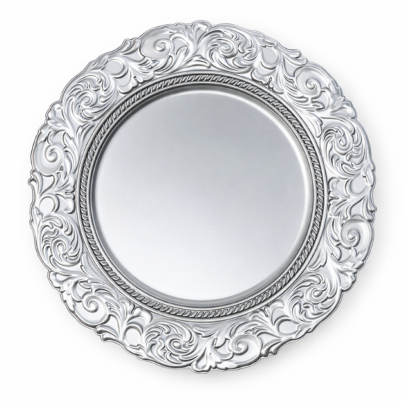 Silver Plastic Charger