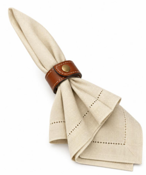 Napkin Ring Leather Tan Brown - 1189