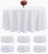 White Round Tablecloths 132"