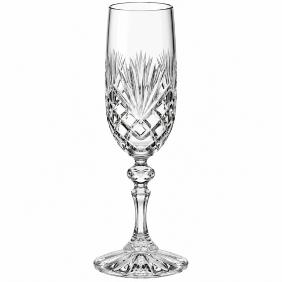 Champagne Flute 7 oz -  European Hand Cut Crystal